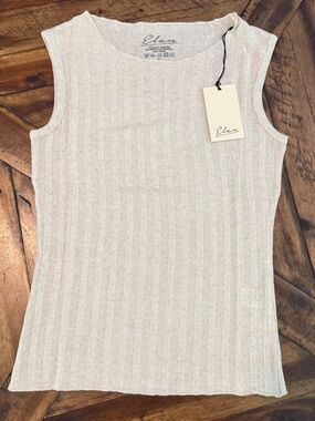 Elan Cream Ribbed Tank Top